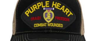 قبعة PATCHTOWN Purple Heart – العراقي حرية المحارب القديم جرح القتال المعتدل/قبعة قابلة للتعديل بحجم واحد تناسب معظم الأشخاص