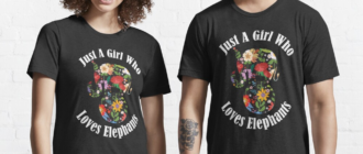 تيشيرت أنثوي رائع لمحبي الفيلة “Just A Girl Who Loves Elephants” للبيع بواسطة Piece69